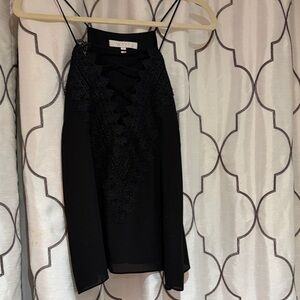 WAYF Black Lace Accent Mini Skirt